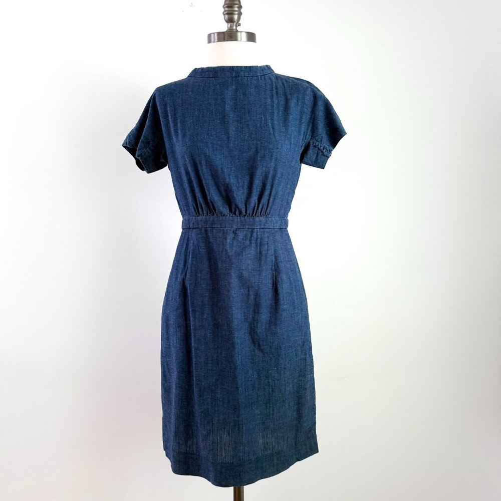 COS Short Sleeve Chambray Dress Size 4 Defined Waistline
